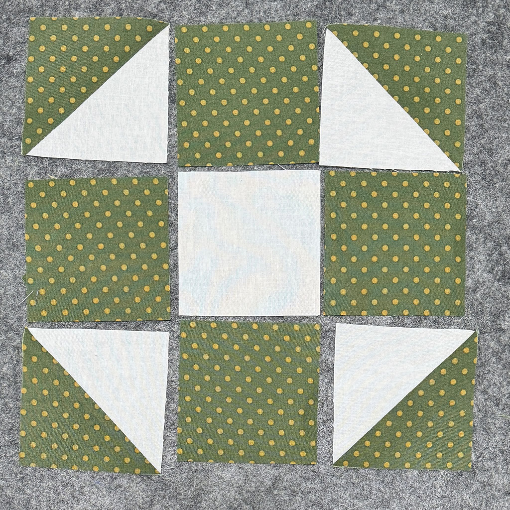 The pieced block before piecing it together.